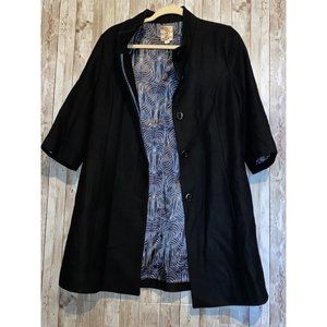 Womens Anthropologie Tulle Wool Blend Button Jacket Coat Size Large
